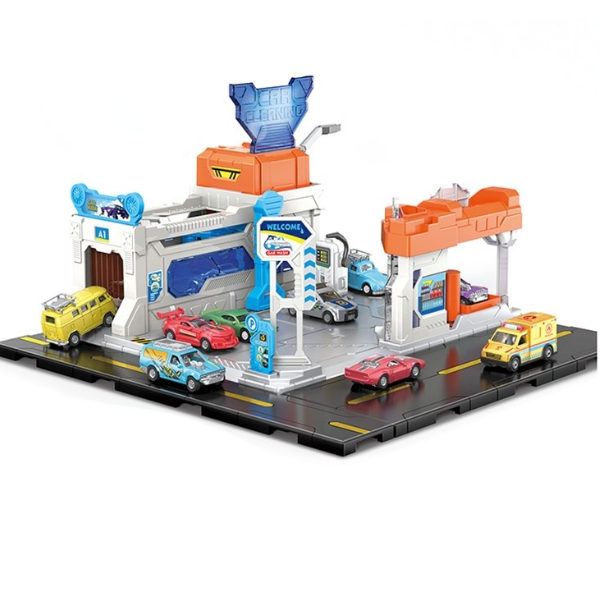 Set de joacă „Spălătorie auto cu centru de service”