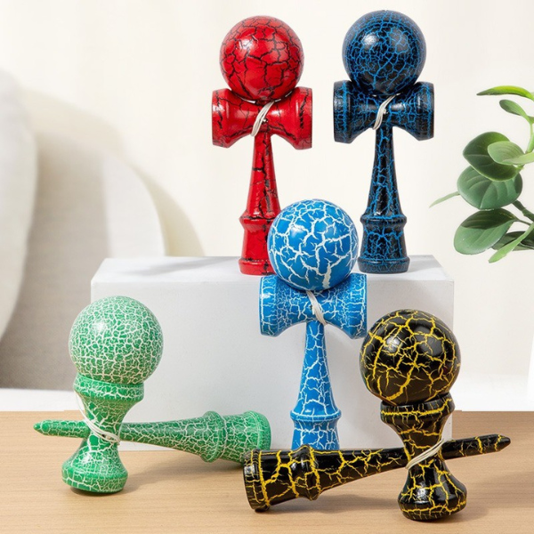 Joc de îndemânare Kendama, 18 x 6 x 7 cm, 8 modele