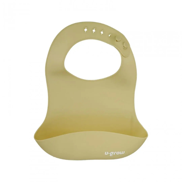 Set diversificare 5 piese din silicon: bavetă, bol, farfurie, linguriță și furculiță, Olive