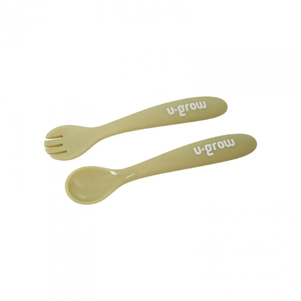 Set diversificare 5 piese din silicon: bavetă, bol, farfurie, linguriță și furculiță, Olive