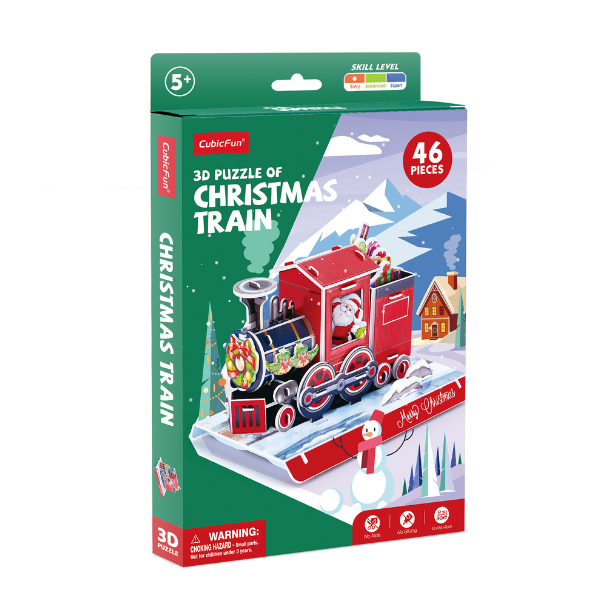 3D puzzle "Trenul de Crăciun", 46 elem.