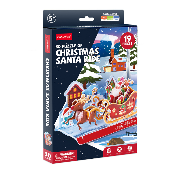 3D puzzle "Sania lui Moș Crăciun", 19 elem.