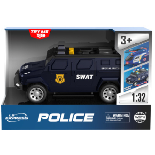 1:32 Jeep de poliție cu fricțiune (lumini /sunete)
