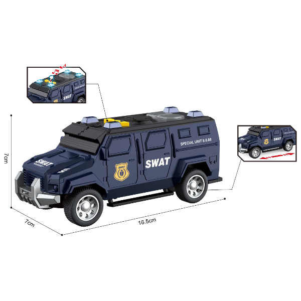 1:32 Jeep de poliție cu fricțiune (lumini /sunete)
