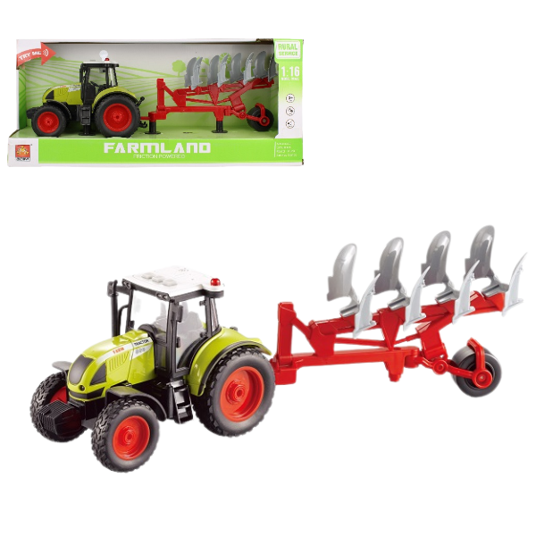 1:16 Инерционный трактор "Trailered Farm Tractor" (свет / звук)