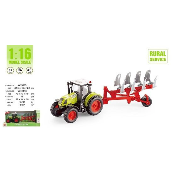 1:16 Инерционный трактор "Trailered Farm Tractor" (свет / звук)