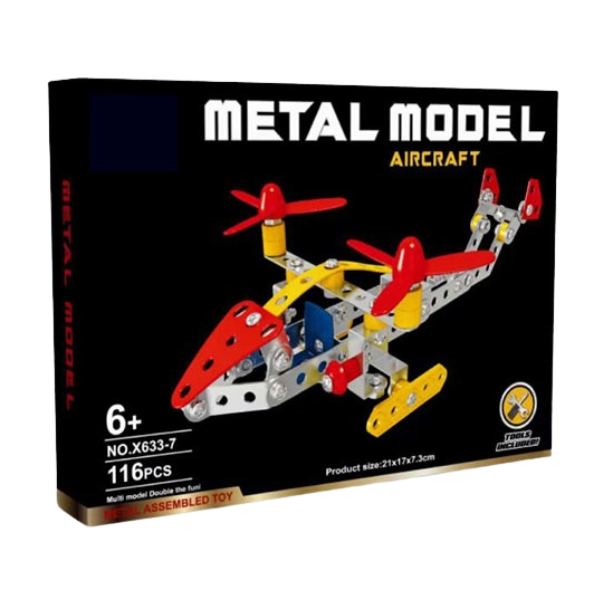 Set de construcție metalic „Avion”, 116 elem.