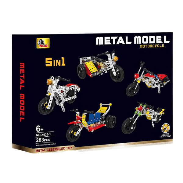 Set de construcție metalic 5 în 1 „Motociclete”, 283 elem.