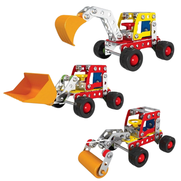 Set de construcție metalic 3 în 1 „Șantier”, 123 elem.