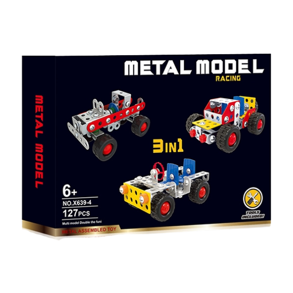 Set de construcție metalic 3 în 1 „Curse”, 127 elem.