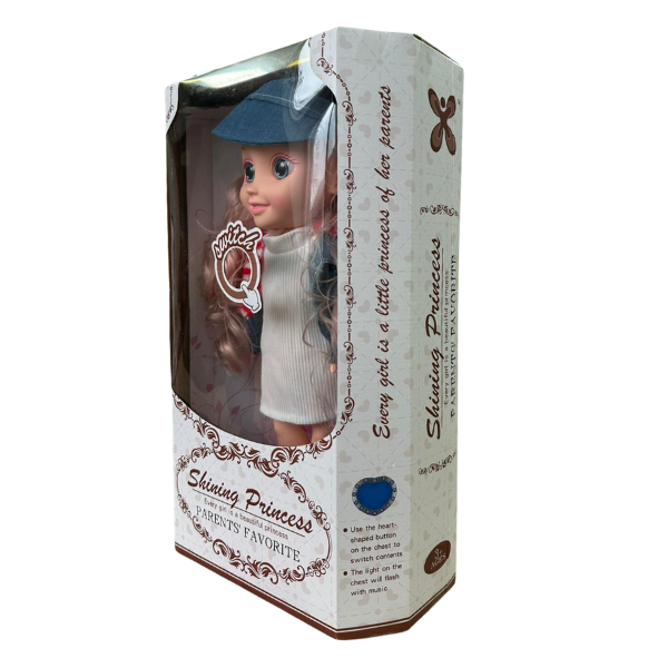 Păpușă cu păr roz, 34 cm