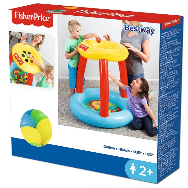 Centru de joc 89x89x84cm ANIMALUTE Fisher Price cu mingiute (15b), 2+