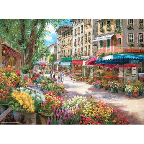 Puzzle 1000 elemente Piata de flori in Paris