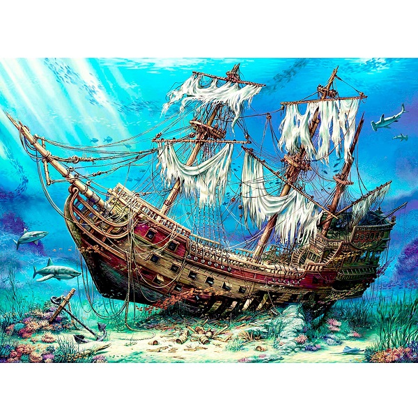 Puzzle 1500 elemente Corabie inecata