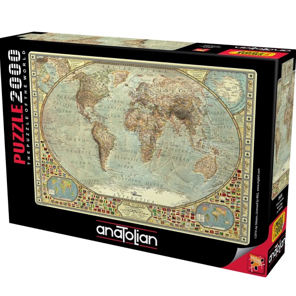 Puzzle 2000 elemente Harta lumii..