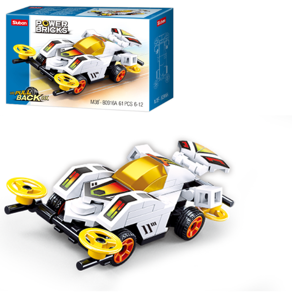 Set de construcție ”Mașină sport”, cu inerție 8 modele, de la 54 pînă la 61 elem.