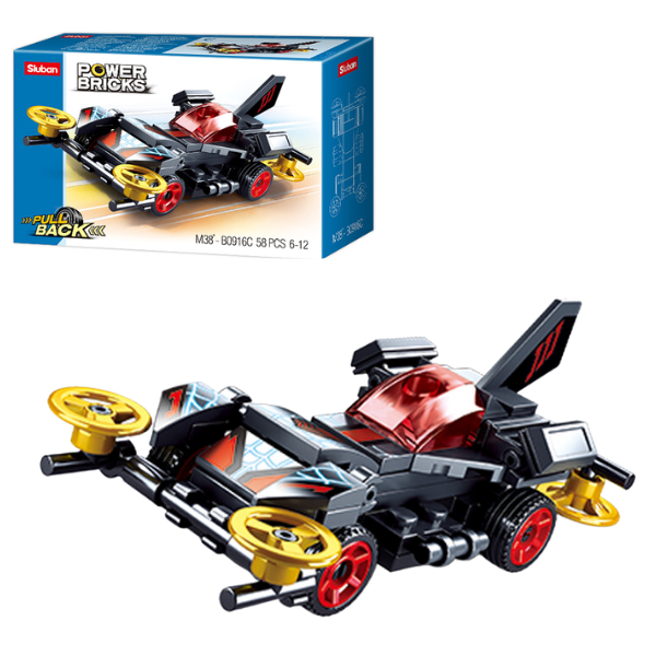 Set de construcție ”Mașină sport”, cu inerție 8 modele, de la 54 pînă la 61 elem.
