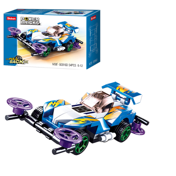 Set de construcție ”Mașină sport”, cu inerție 8 modele, de la 54 pînă la 61 elem.