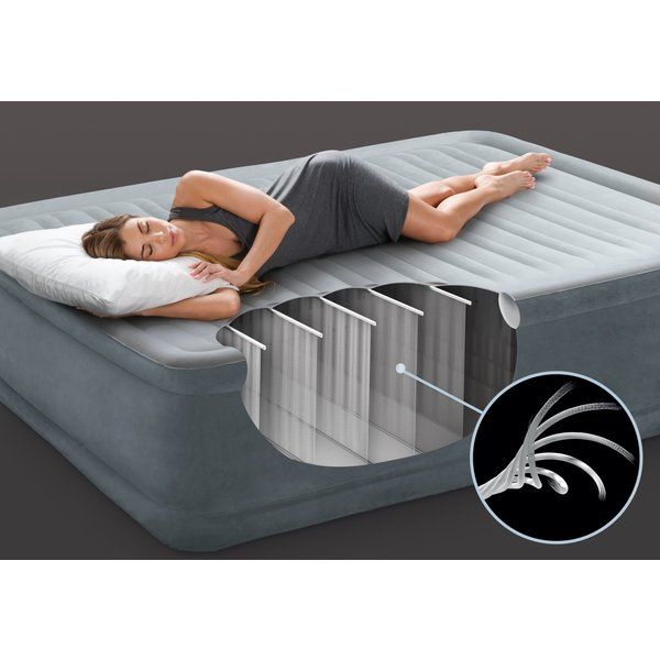Saltea VELUR 152x203x46cm cu pompa incorporata, DELUXE
