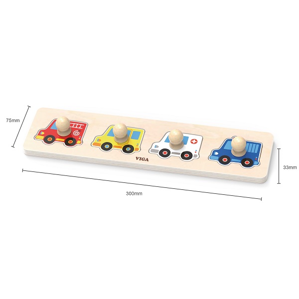 Puzzle din lemn cu buton „Transport de prim ajutor”