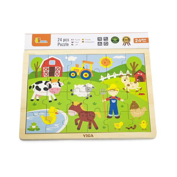 Puzzle din lemn “Ferma” 24 elem.