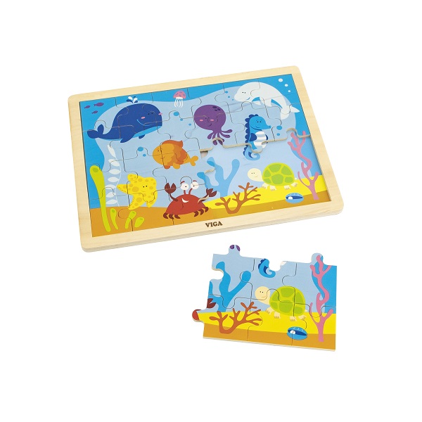 Puzzle din lemn “Ocean” 24 elem.