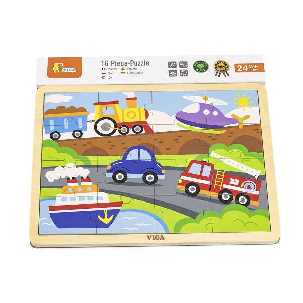 Puzzle din lemn "Autoturisme" 16 elem.