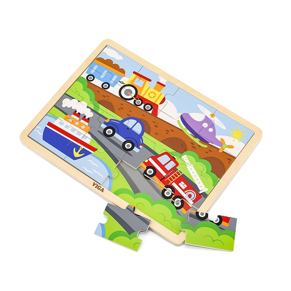 Puzzle din lemn "Autoturisme" 16 elem.