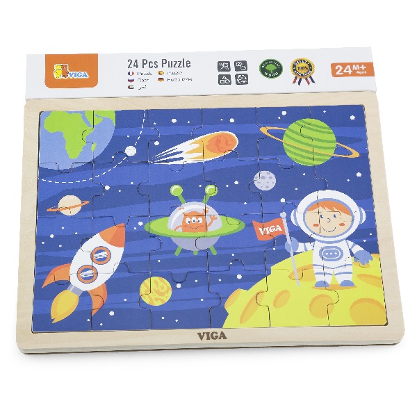 Puzzle din lemn “Călătorie în cosmos” 24 elem.