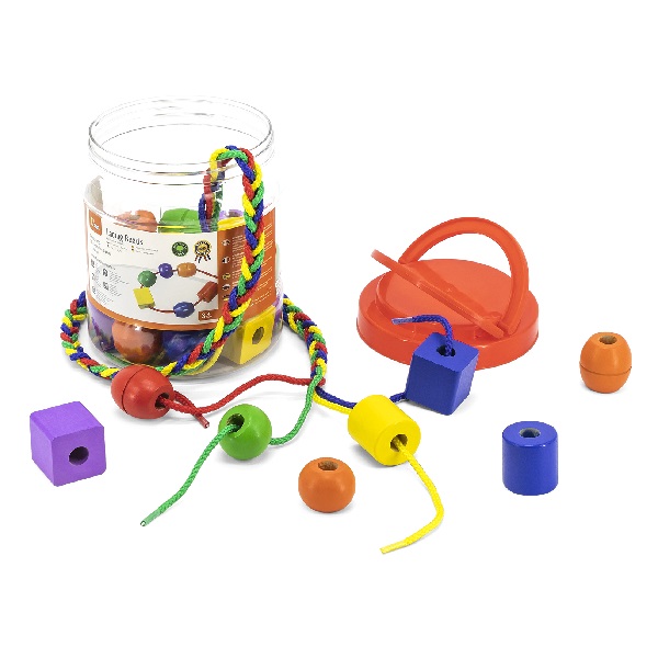 Set de joc cu șiret „Mărgele și figuri geometrice”