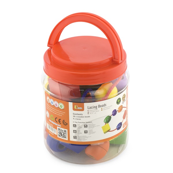 Set de joc cu șiret „Mărgele și figuri geometrice”