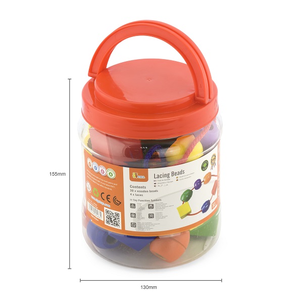 Set de joc cu șiret „Mărgele și figuri geometrice”