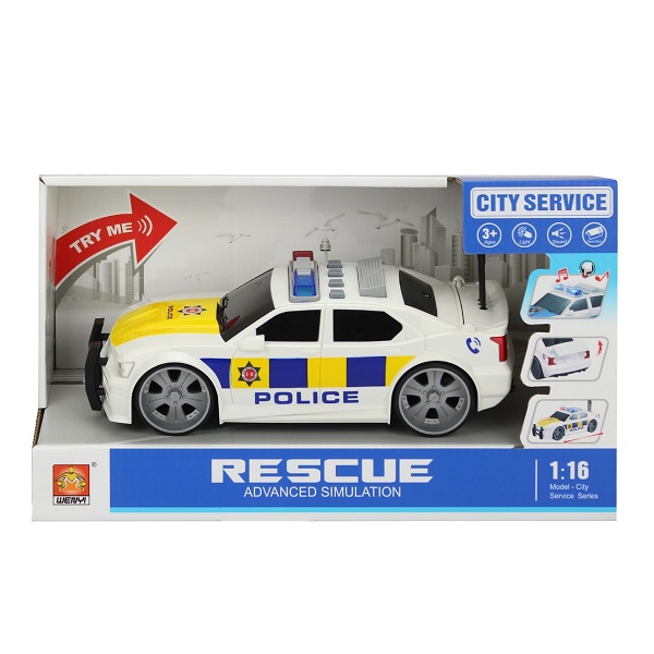 1:16 Mașină de poliție cu fricțiune (lumini /sunete)