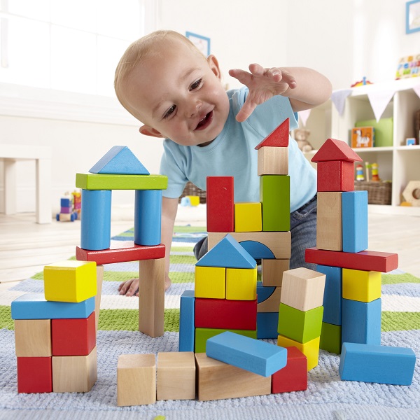 Set de construcție din lemn “Cuburi si blocuri”, 50 el.