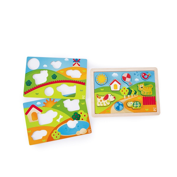 Puzzle Cîmpul însorit (3 în 1)