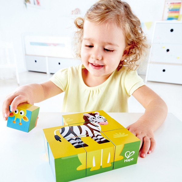 Set cuburi din lemn “Jungla”, 9 buc.