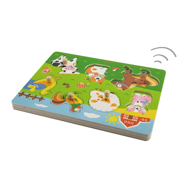 Puzzle tactil Animale de la ferma (cu sunet)