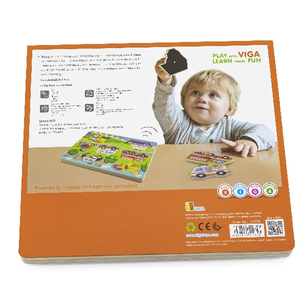 Puzzle tactil Mijloace de transport (cu sunet)