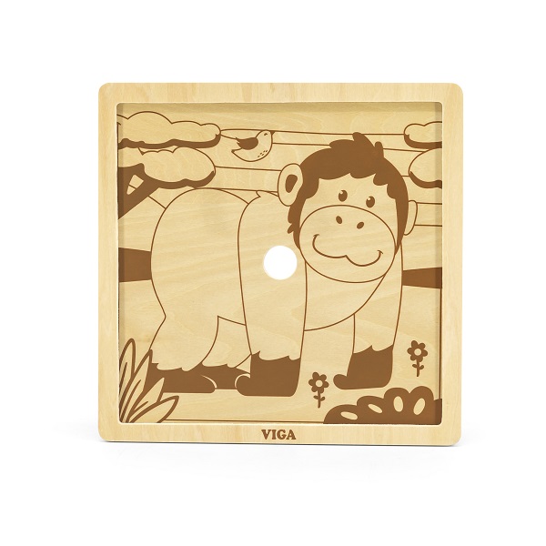 Puzzle din lemn “Maimuțica” 9 elem.