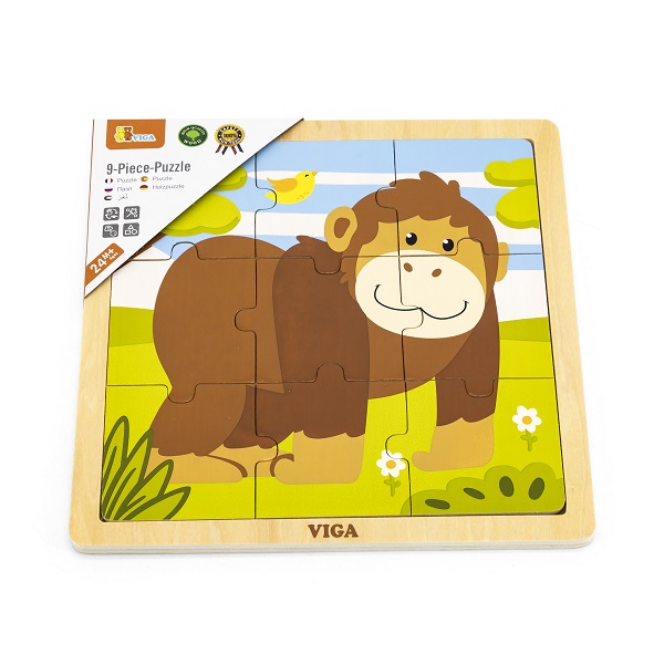 Puzzle din lemn “Maimuțica” 9 elem.