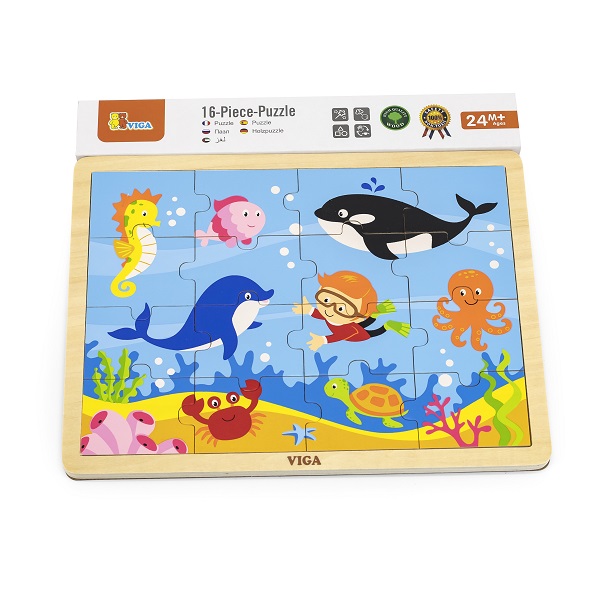 Puzzle din lemn "Oceanul" 16 elem.