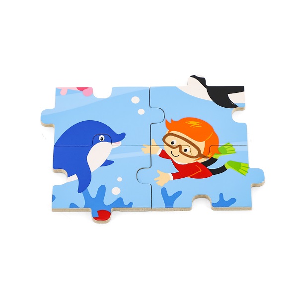 Puzzle din lemn "Oceanul" 16 elem.