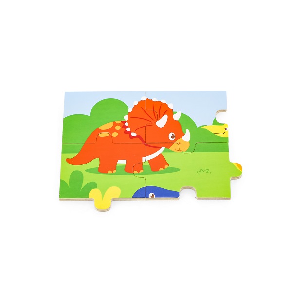 Puzzle din lemn „Dinozauri” 16 elem.
