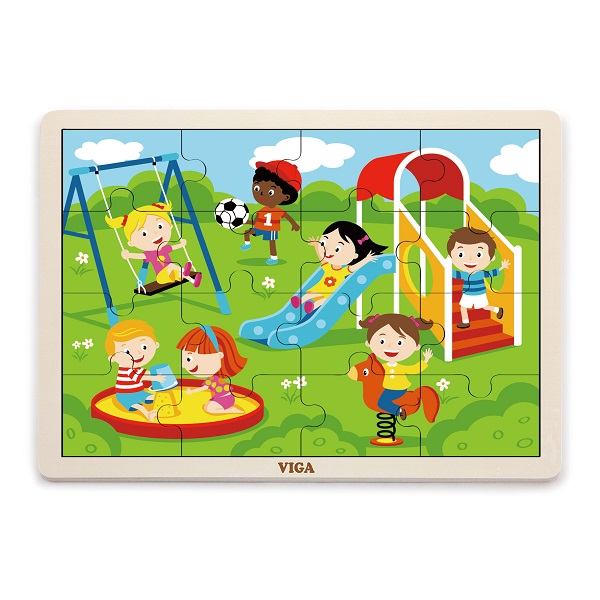 Puzzle din lemn “Parcul de distracții” 16 elem.