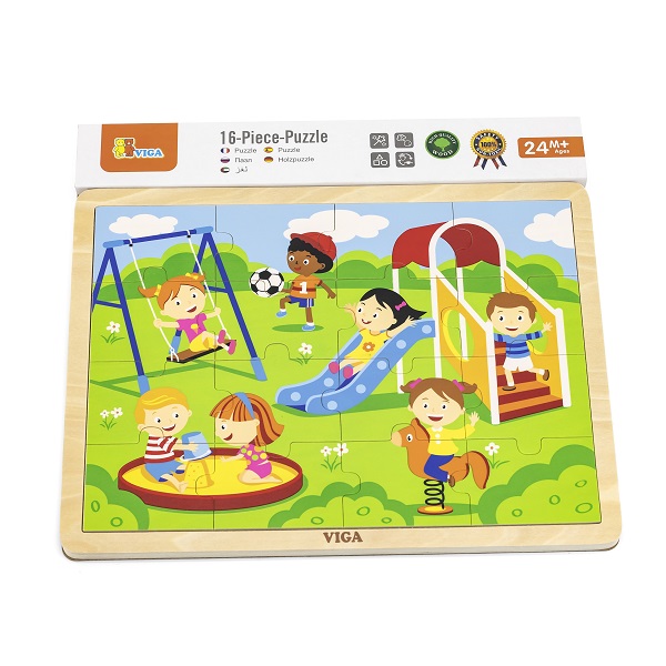 Puzzle din lemn “Parcul de distracții” 16 elem.