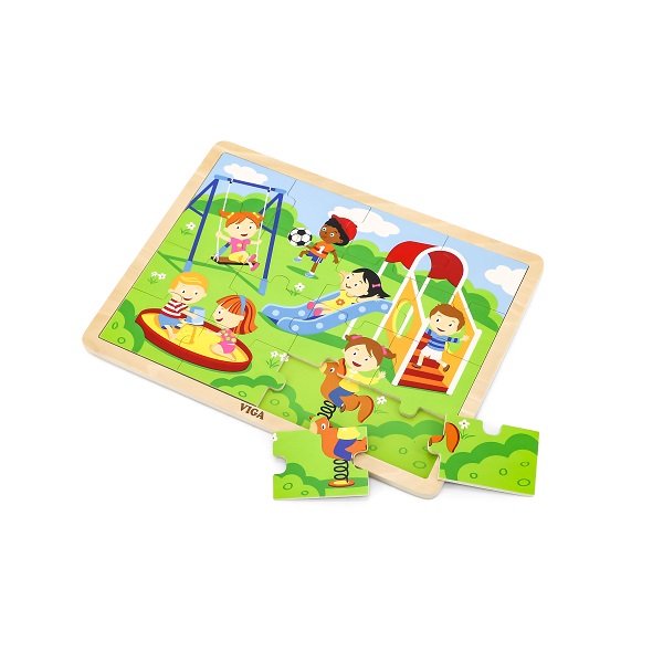 Puzzle din lemn “Parcul de distracții” 16 elem.