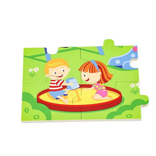 Puzzle din lemn “Parcul de distracții” 16 elem.