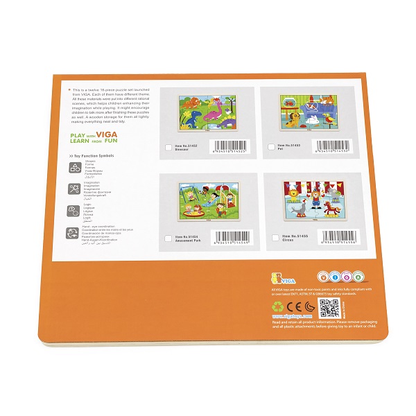 Puzzle din lemn “Parcul de distracții” 16 elem.