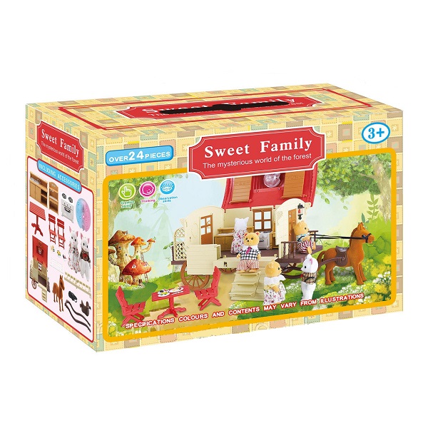 Cumpara  Păpuși, case și cărucioare - Set Joc Happy family Trăsură (caluț, mobilă, ..