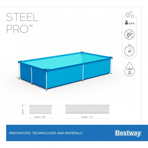 Bestway Piscina Steel Pro 221x150x43cm, 1200L, carcas metal